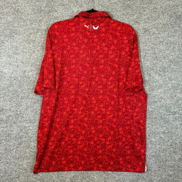 Puma Volition America Polo Shirt Mens Large Red Performance Freedom USA - Picture 9 of 10